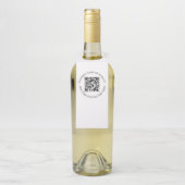 QR-code | Minimale, eenvoudige, eenvoudige witte s Flessenhanger (Op fles)