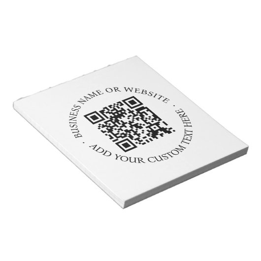 QR-code | Minimale, eenvoudige, eenvoudige witte s Notitieblok (Schuin)