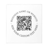QR-code | Minimale, eenvoudige, eenvoudige witte s Notitieblok (Voorkant)