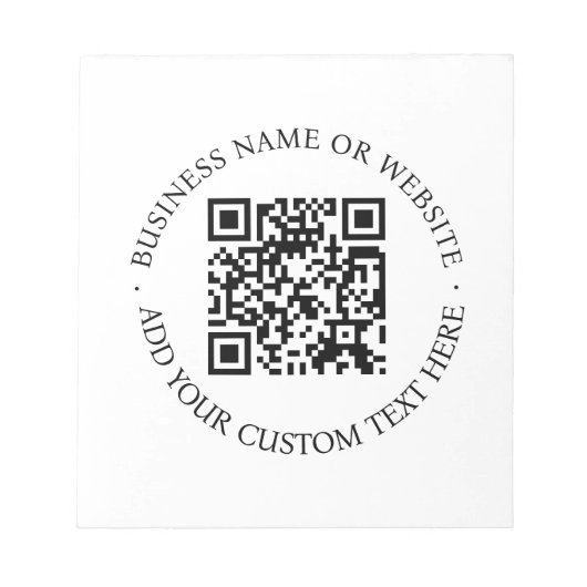 QR-code | Minimale, eenvoudige, eenvoudige witte s Notitieblok (Voorkant)
