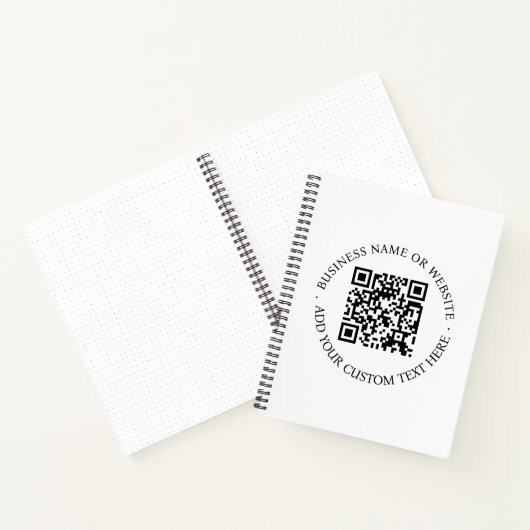 QR-code | Minimale, eenvoudige, eenvoudige witte s Notitieboek (Binnen)