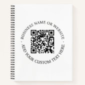 QR-code | Minimale, eenvoudige, eenvoudige witte s Notitieboek (Voorkant)