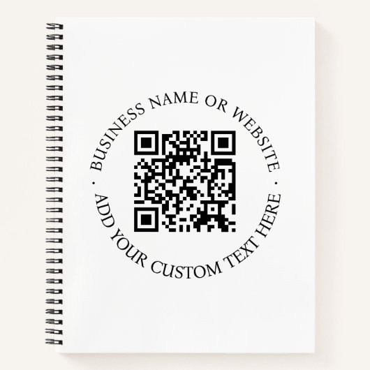 QR-code | Minimale, eenvoudige, eenvoudige witte s Notitieboek (Voorkant)