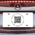 QR-code | Minimale, eenvoudige, eenvoudige witte s Nummerplaat<br><div class="desc">Een eenvoudige sjabloon van het bord van de douane witte QR codevergunning in een moderne minimalistische stijl die gemakkelijk met uw code QR,  bedrijfsnaam of website en douanetekst kan worden bijgewerkt,  bijvoorbeeld aftasten me aan... </div>