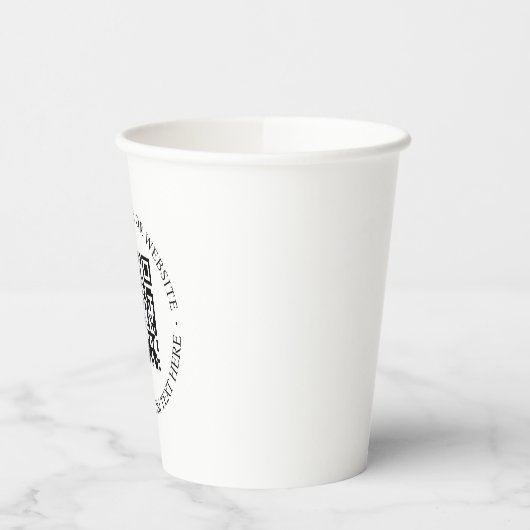 QR-code | Minimale, eenvoudige, eenvoudige witte s Papieren Bekers (Links)