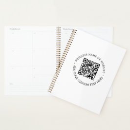 QR-code | Minimale, eenvoudige, eenvoudige witte s Planner