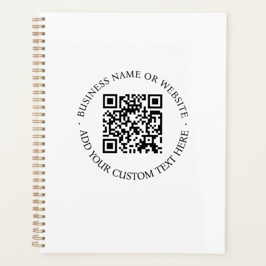 QR-code | Minimale, eenvoudige, eenvoudige witte s Planner (Voorkant)
