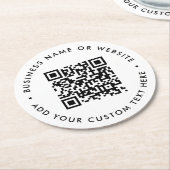 QR-code | Minimale, eenvoudige, eenvoudige witte s Ronde Kartonnen Onderzetter (Gebogen)
