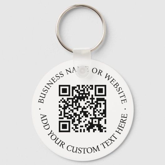 QR-code | Minimale, eenvoudige, eenvoudige witte s Sleutelhanger (Voorkant)