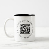 QR-code | Minimale, eenvoudige, eenvoudige witte s Tweekleurige Koffiemok (Links)