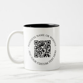 QR-code | Minimale, eenvoudige, eenvoudige witte s Tweekleurige Koffiemok