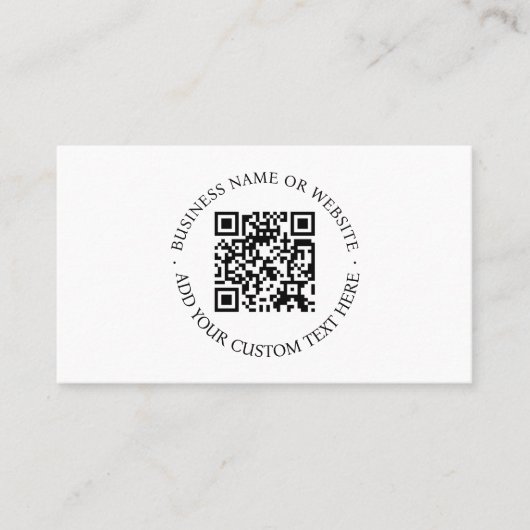 QR-code | Minimale, eenvoudige, eenvoudige witte s Visitekaartje (Voorkant)