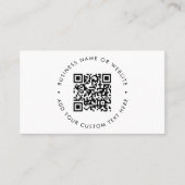 QR-code | Minimale, eenvoudige, eenvoudige witte s Visitekaartje (Voorkant)