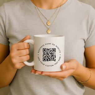 QR-code   Minimale, eenvoudige en eenvoudige witte Koffiemok