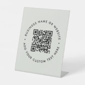 QR-code | Minimale, eenvoudige grijze onderneming Reclamebord Met Voetstuk (Voorkant)