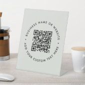 QR-code | Minimale, eenvoudige grijze onderneming Reclamebord Met Voetstuk (Insitu)