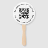 QR-code | Minimale, eenvoudige witte ronde Handwaaier (Achterkant)