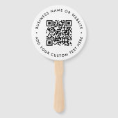 QR-code | Minimale, eenvoudige witte ronde Handwaaier (Voorkant)