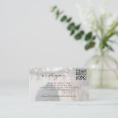 QR CODE Minimale foto die we opnieuw doen bruiloft Informatiekaartje (Staand voorkant)