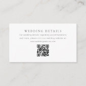 QR-code Minimale huwelijksdetails Informatiekaartje (Voorkant)