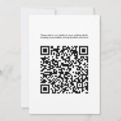 QR Code Minimale Klassieke Zwart Wit 2024 Bruiloft Kaart (Achterkant)