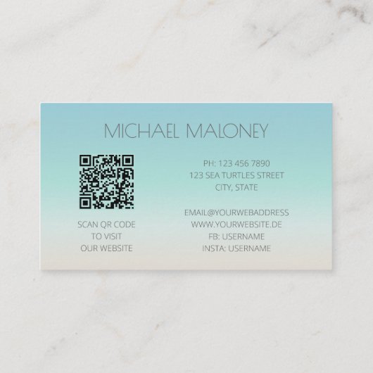 QR-code | Minimale kust Visitekaartje (Achterkant)