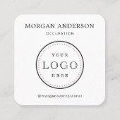 QR-code Minimale Logo-vierkant Visitekaartje (Voorkant)