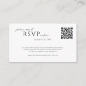 QR-code minimale moderne eenvoudige bruiloft onlin Informatiekaartje (Voorkant)