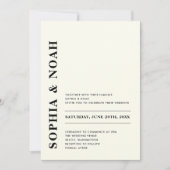 QR-code Minimale moderne ivoren bruiloft Kaart (Voorkant)