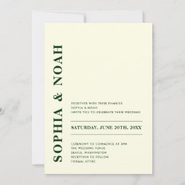 QR-code Minimale moderne ivoren bruiloft Kaart