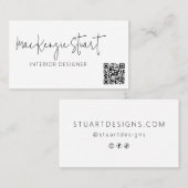 QR-code Minimale sociale media Modern Professional Visitekaartje (Voorkant / Achterkant)