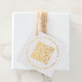 QR-code Minimaliseert eenvoudig schoon wit en goud Bedankjes Labels (Met doos)