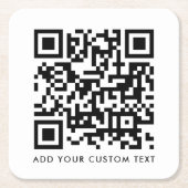 QR-code Minimaliseert eenvoudige, witte aangepaste Kartonnen Onderzetters (Voorkant)