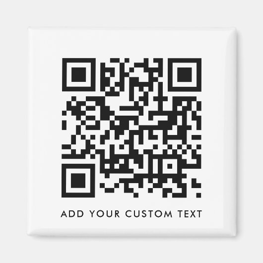 QR-code Minimaliseert eenvoudige, witte aangepaste Magneet (Voorkant)