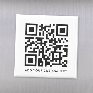 QR-code Minimaliseert eenvoudige, witte aangepaste Magneet