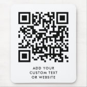 QR-code Minimaliseert eenvoudige, witte aangepaste Muismat (Voorkant)
