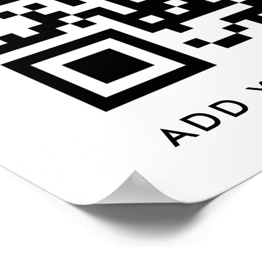 QR-code Minimaliseert eenvoudige, witte aangepaste Poster (Hoek)