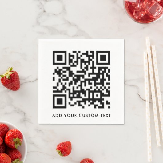 QR-code Minimaliseert eenvoudige, witte aangepaste Servet (Insitu)
