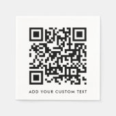 QR-code Minimaliseert eenvoudige, witte aangepaste Servet (Voorkant)