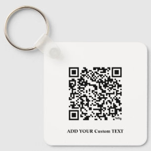 QR-code minimaliseert eenvoudige witte aangepaste Sleutelhanger