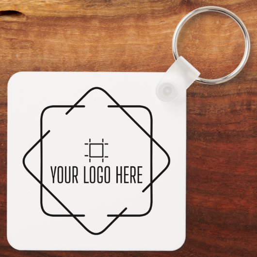 QR-code minimaliseert eenvoudige witte aangepaste Sleutelhanger (Achterkant)