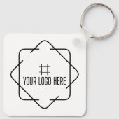 QR-code minimaliseert eenvoudige witte aangepaste Sleutelhanger (Achterkant)