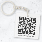 QR-code Minimaliseert eenvoudige, witte aangepaste Sleutelhanger
