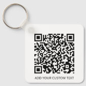 QR-code minimaliseert eenvoudige witte aangepaste  Sleutelhanger (Voorkant)