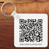 QR-code minimaliseert eenvoudige witte aangepaste  Sleutelhanger (Voorkant)