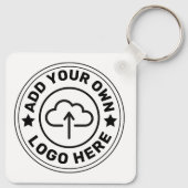 QR-code minimaliseert eenvoudige witte aangepaste  Sleutelhanger (Achterkant)