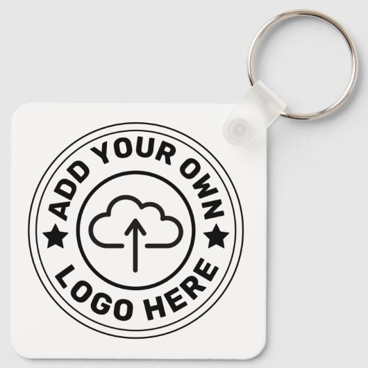 QR-code minimaliseert eenvoudige witte aangepaste Sleutelhanger (Achterkant)