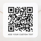 QR-code Minimaliseert eenvoudige, witte aangepaste Vierkante Sticker