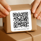 QR-code Minimaliseert eenvoudige, witte aangepaste Vierkante Sticker