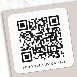 QR-code Minimaliseert eenvoudige, witte aangepaste Vierkante Sticker